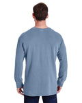 Unisex French Terry Crew With Pocket - Blue Jean