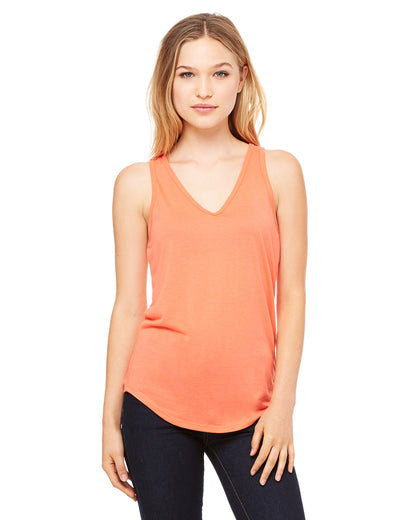 Women's Flowy V-Neck Tank - Coral