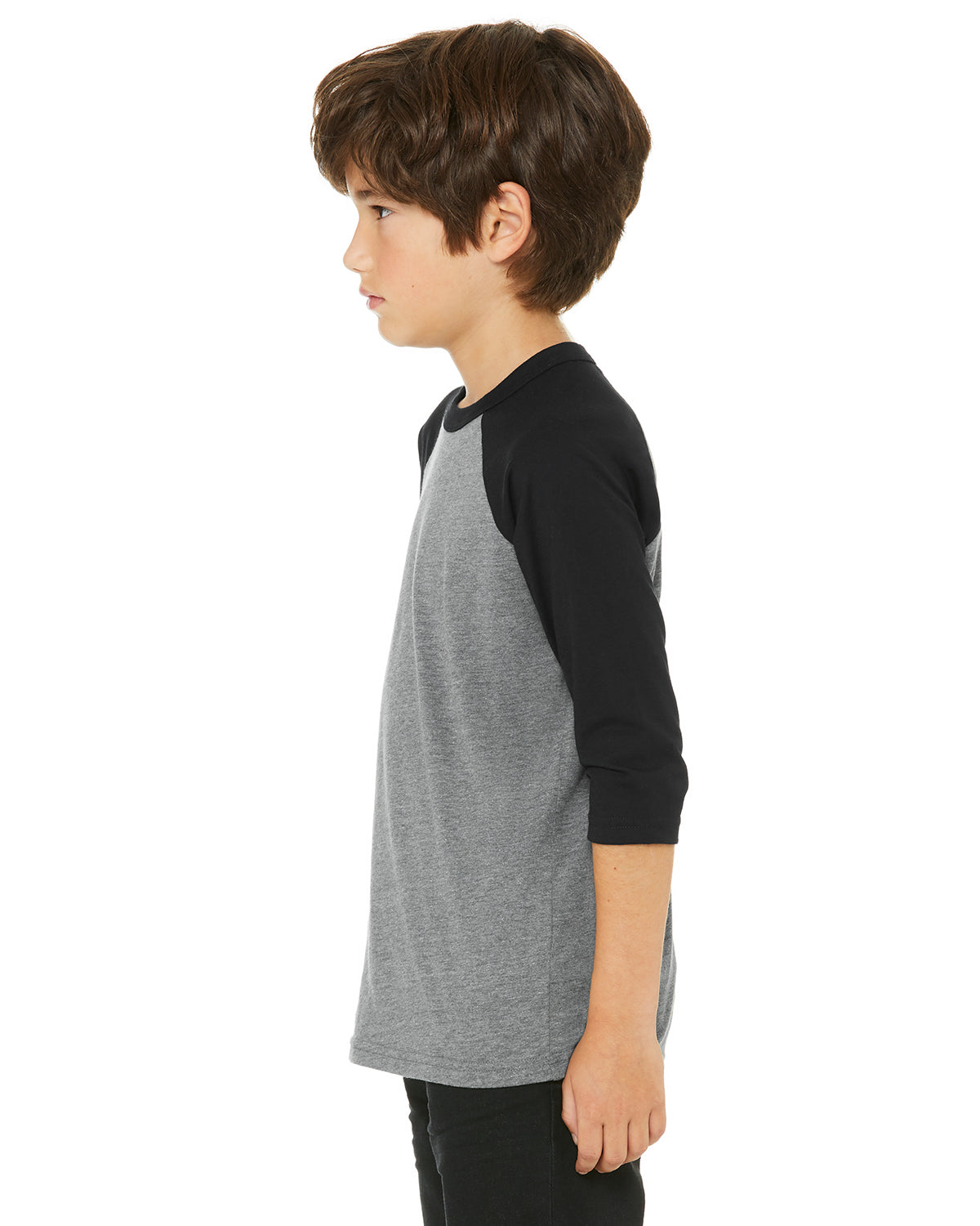 Youth 3/4-Sleeve Baseball T-Shirt - Heather Deep / Black