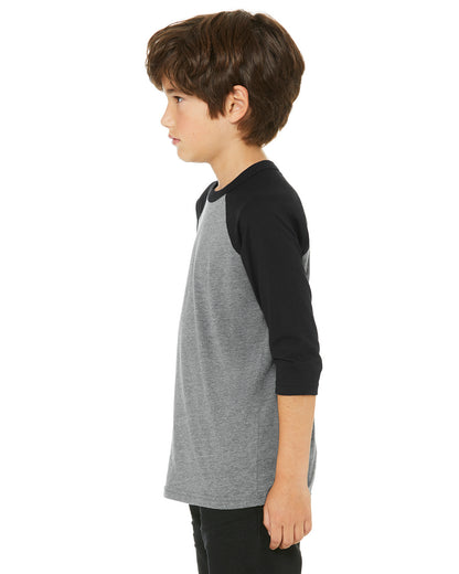 Youth 3/4-Sleeve Baseball T-Shirt - Heather Deep / Black