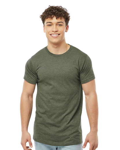 Unisex Fine Jersey Tee - Heather Military Green