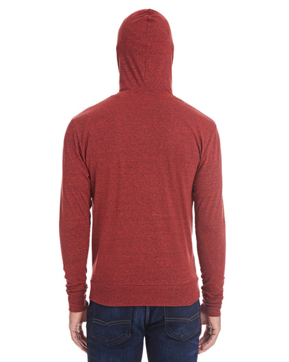 Unisex Triblend Full-Zip Light Hoodie - Card Black Triblend