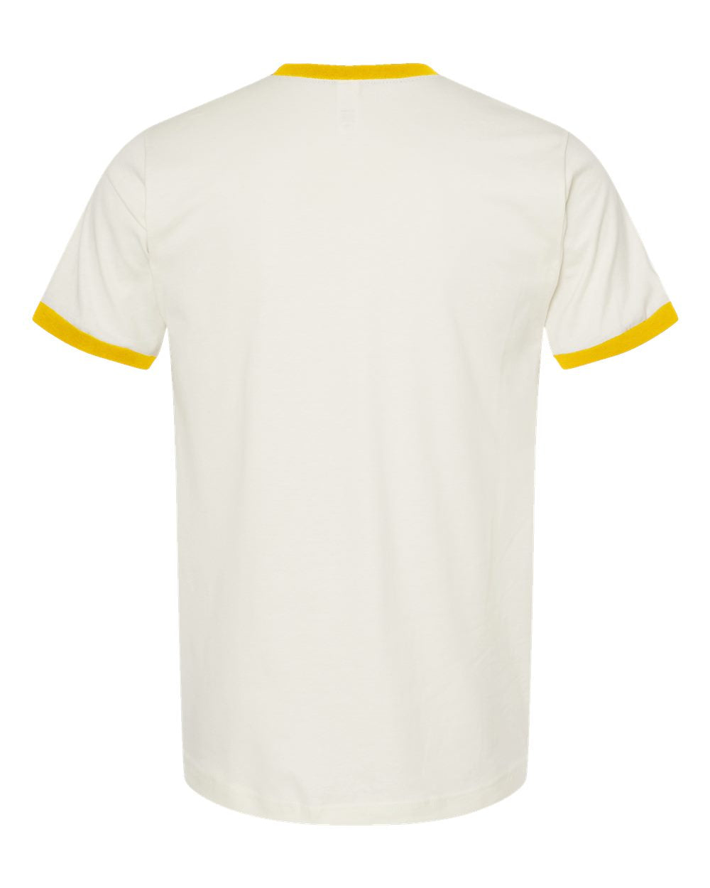 Unisex Fine Jersey Ringer Tee - Vintage White/ Mellow Yellow