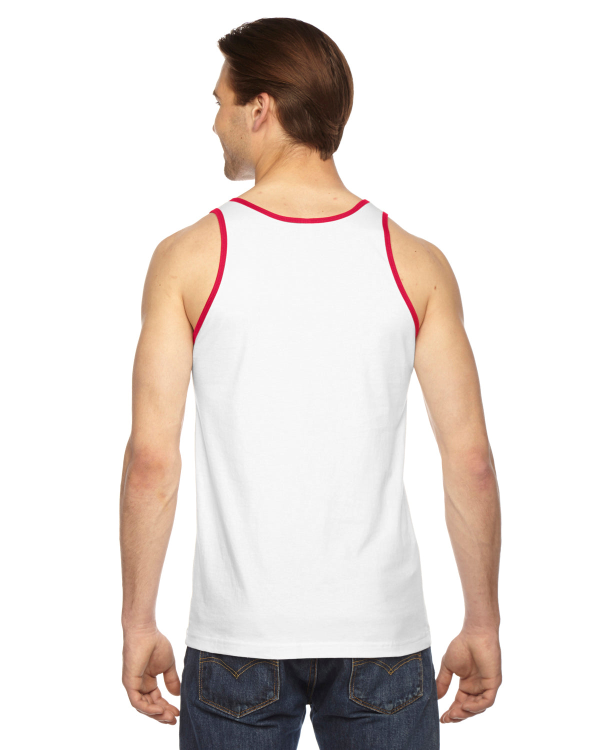 Unisex Fine Jersey Tank - White / Red