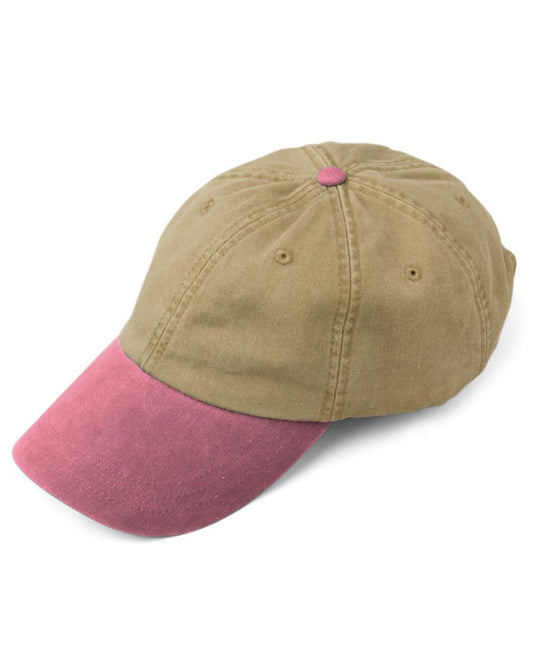 Optimum Pigment Dyed-Cap - Khaki / Coral