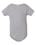 Infant Baby Rib Short-Sleeve One-Piece - Heather Gray
