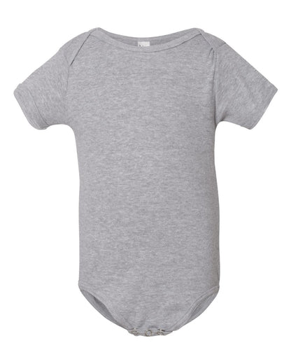 Infant Baby Rib Short-Sleeve One-Piece - Heather Gray
