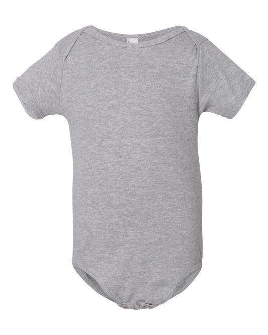 Infant Baby Rib Short-Sleeve One-Piece - Heather Gray