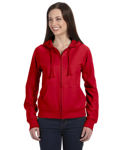 Women's Fleece Full-Zip Raglan Hoodie - Red
