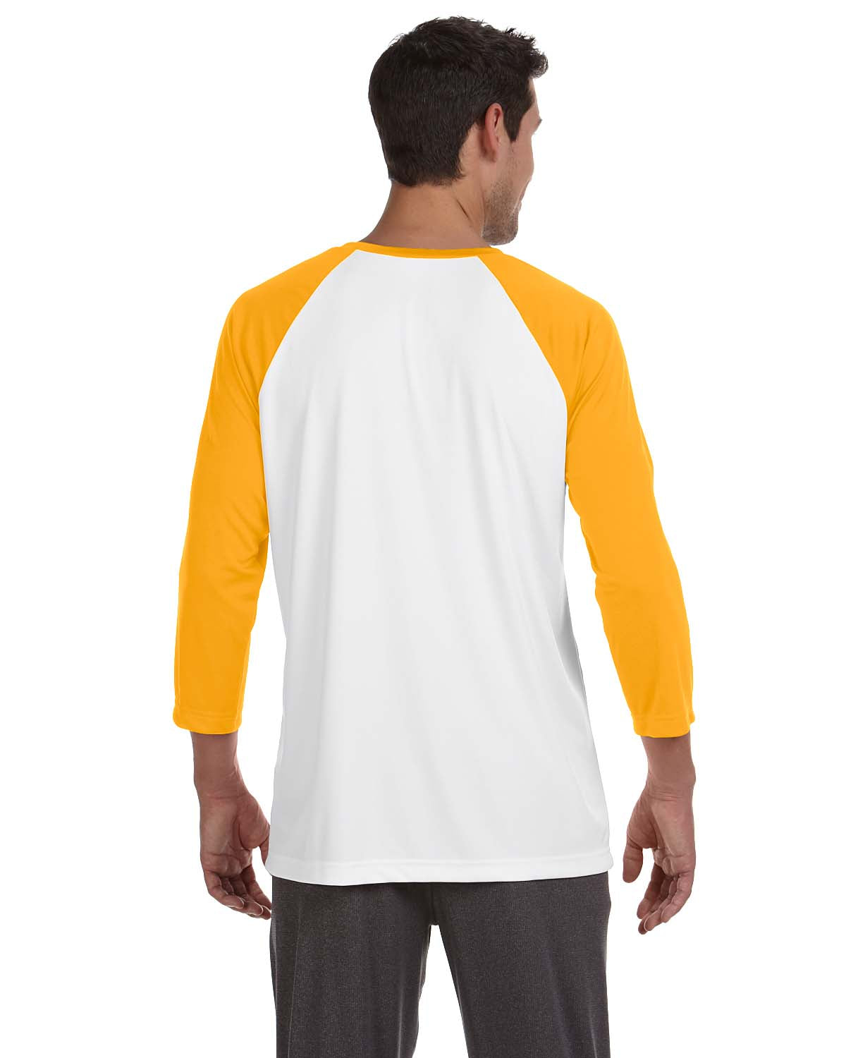 Unisex Baseball T-Shirt - White / Sport Athletic Gold