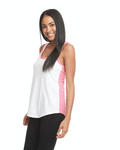 Women's Ideal Colorblock Racerback Tank - White / Hot Pink