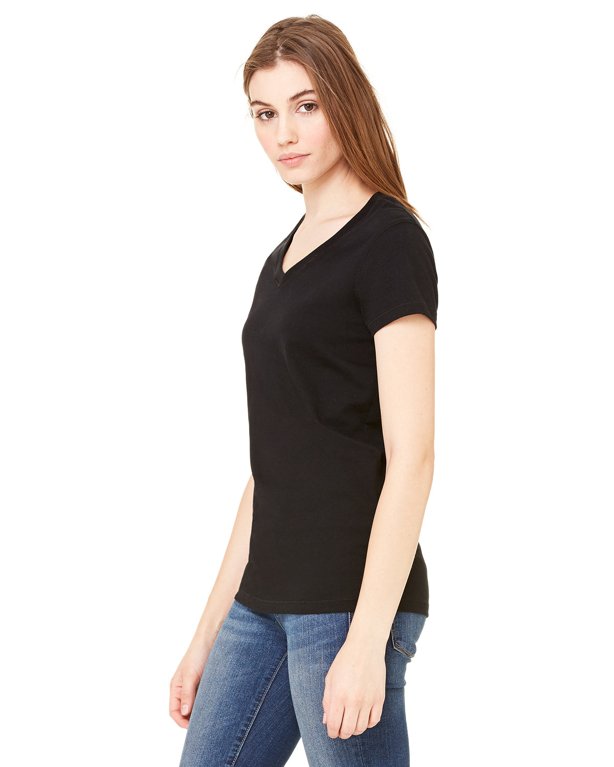 Women's Jersey Short-Sleeve V-Neck T-Shirt - Black