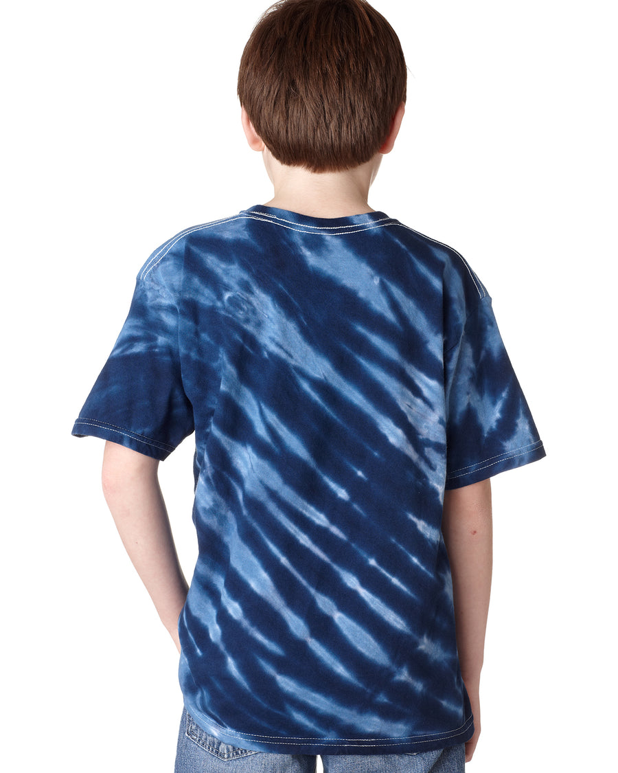 Youth One Color Tiger Stripe T-Shirt - Navy
