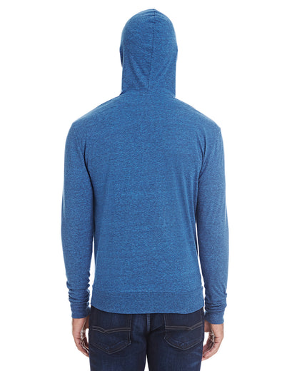 Unisex Triblend Full-Zip Light Hoodie - Royal Black Triblend