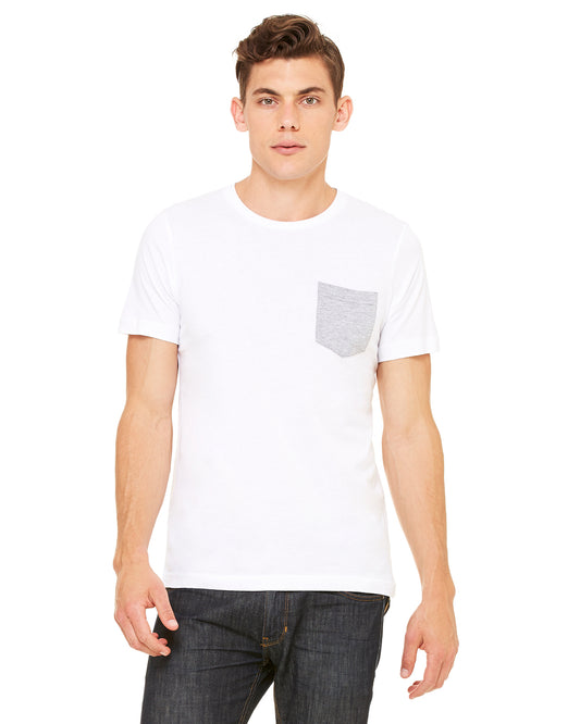 Men's Jersey Short-Sleeve Pocket T-Shirt - White / Heather Athletic