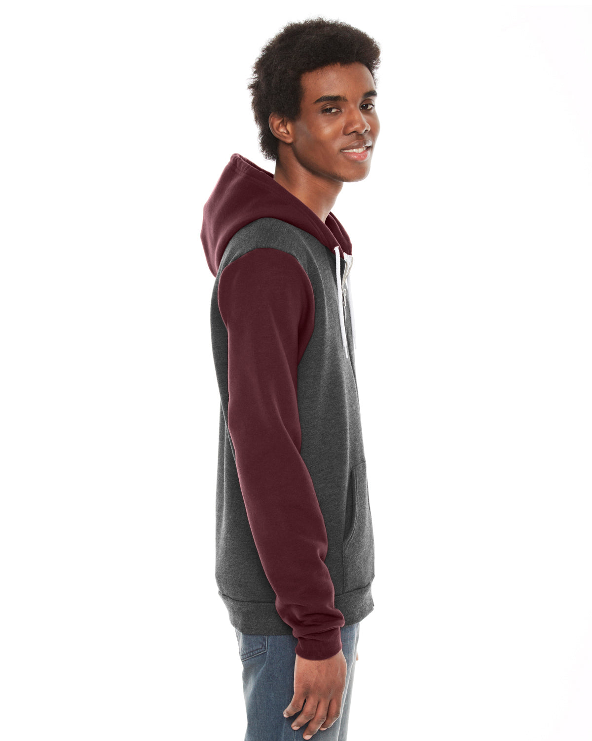 Unisex Flex Fleece Zip Hoodie - Dark Heather Gray / Trff