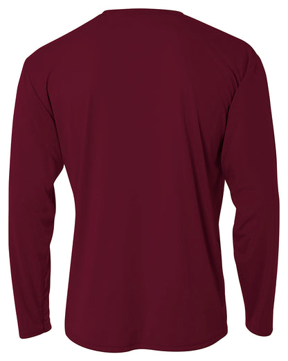 Youth Long Sleeve Cooling Performance Crew Shirt - Maroon