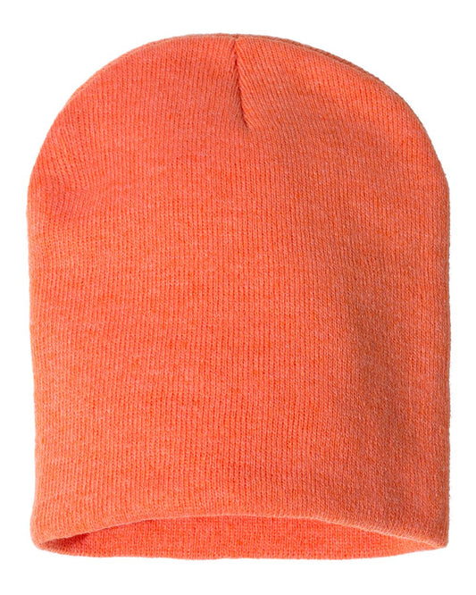 8" Knit Beanie - Heather Orange