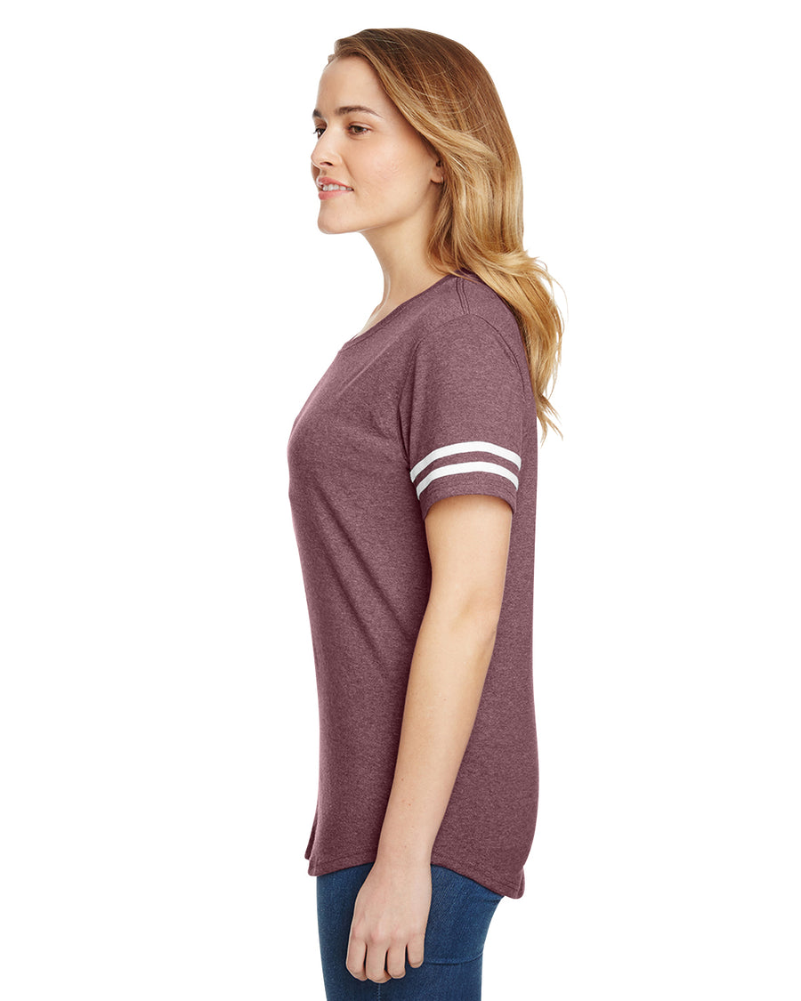 Heavy Cotton™ Women's Victory T-Shirt - Heather Maroon / White