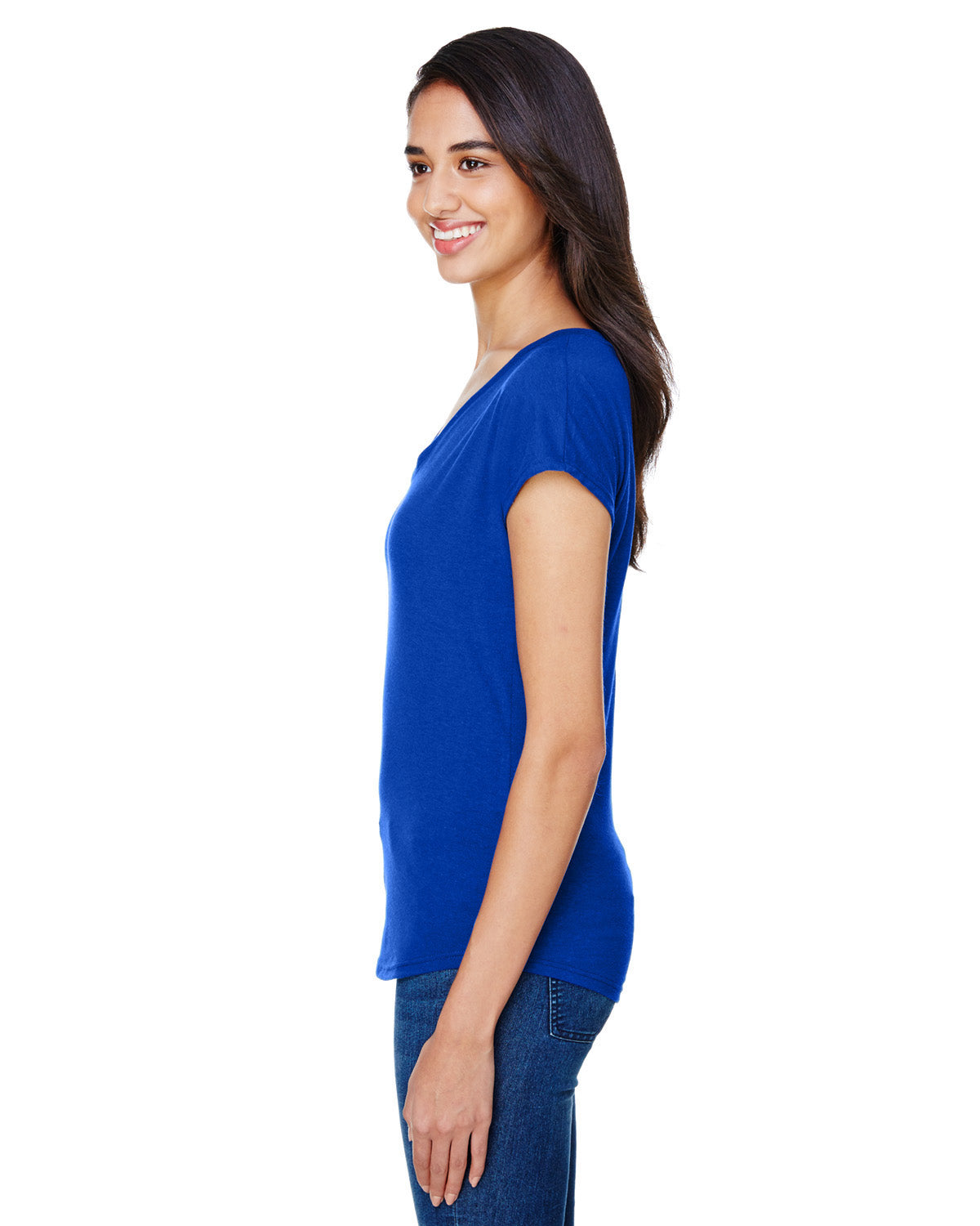 Women's Triblend V-Neck T-Shirt - Atlantic Blue