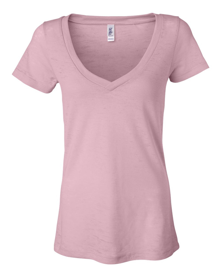 Women's Burnout V-Neck Tee - Soft Pink