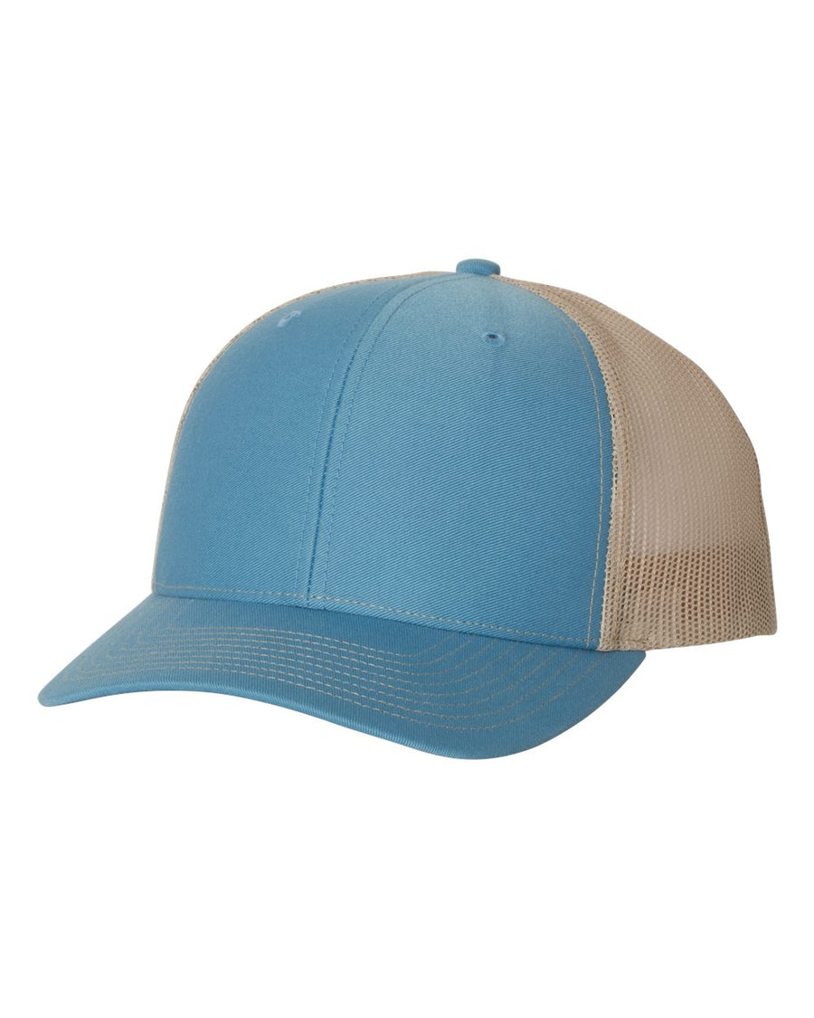 Snapback Trucker Cap - Columbia Blue / Khaki