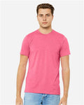 BELLA + CANVAS 3413 Charity Pink Triblend — on model front