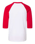 BELLA + CANVAS 3200Y White/ Red — back