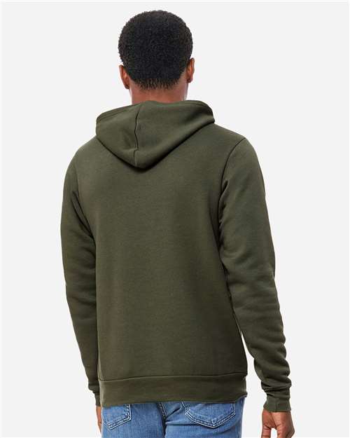 BELLA + CANVAS 3719 Military Green — on model back