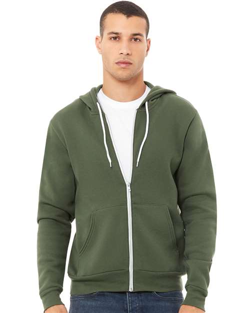 BELLA + CANVAS 3739 Military Green — on model front