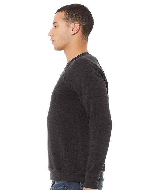 BELLA + CANVAS 3901 Dark Grey Heather — on model side
