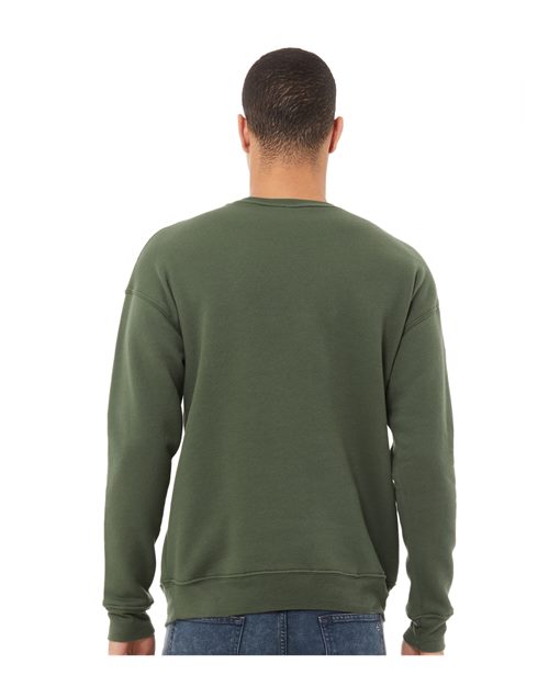 BELLA + CANVAS 3945 Military Green — on model back