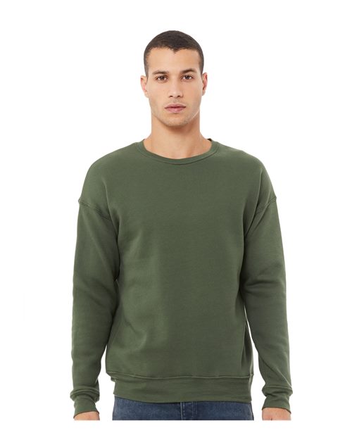 BELLA + CANVAS 3945 Military Green — on model front