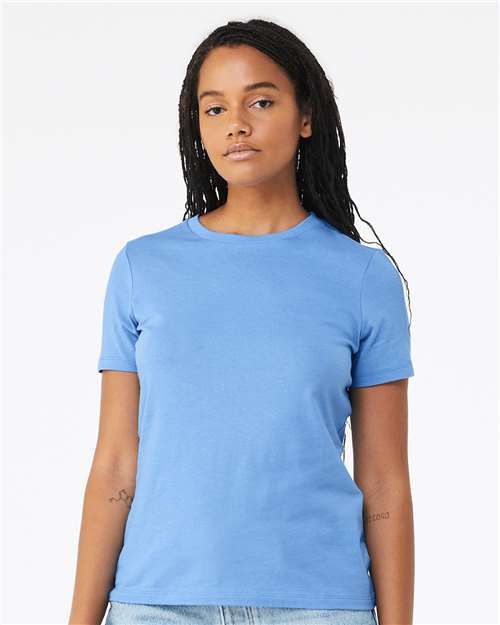 BELLA + CANVAS 6400 Carolina Blue — on model front
