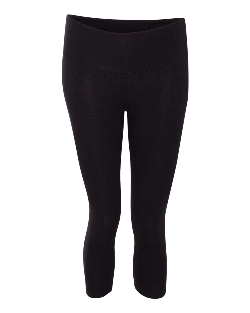 Women's Cotton Spandex Capri Fit Leggings - Black