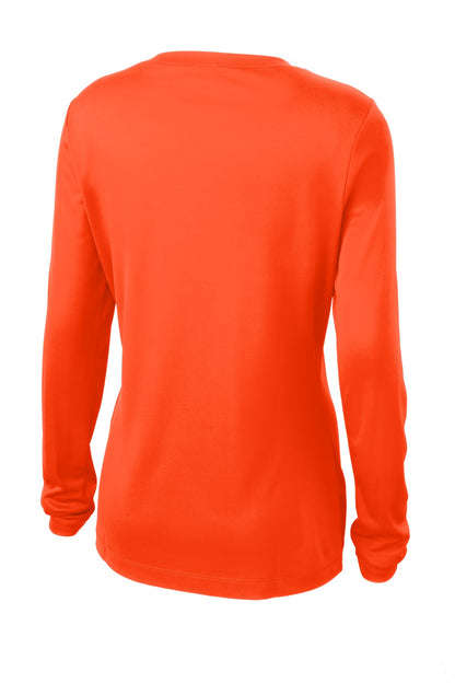 Women's Long Sleeve PosiCharge Competitor V-Neck Tee - Neon Orange