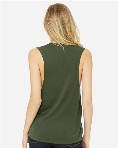 BELLA + CANVAS 8803 Military Green — on model back