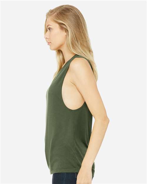 BELLA + CANVAS 8803 Military Green — on model side