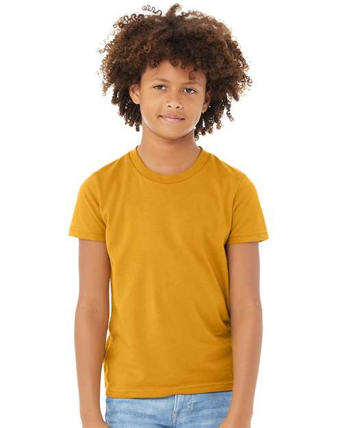 BELLA + CANVAS 3001Y Mustard — on model front