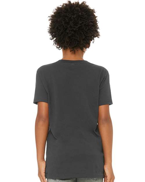 BELLA + CANVAS 3001Y Dark Grey — on model back