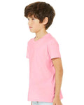 BELLA + CANVAS 3001Y Pink — on model side