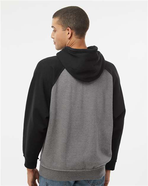 J. America 8885 Smoke Heather/ Black — on model back