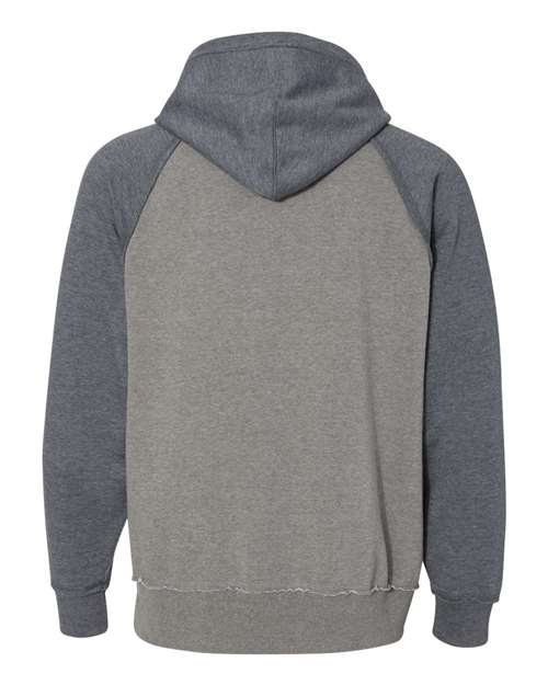 J. America 8885 Smoke Heather/ Vintage Navy Heather — back
