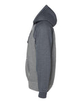 J. America 8885 Smoke Heather/ Vintage Navy Heather — direct side