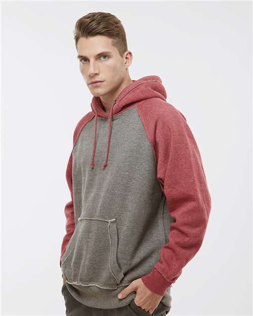 J. America 8885 Smoke Heather/ Simply Red Heather — on model side