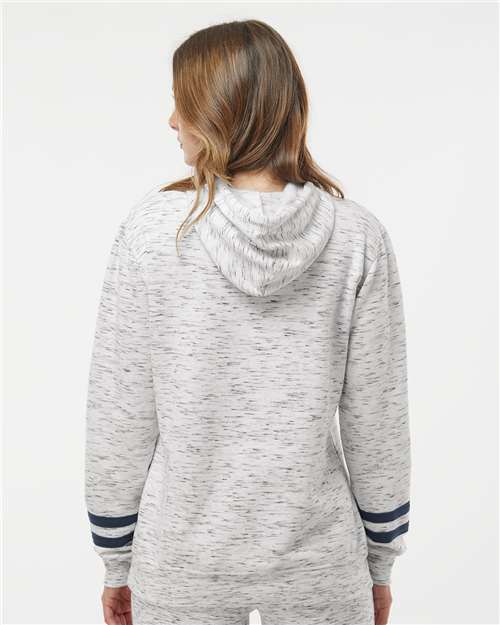J. America 8674 White/ Navy — on model back