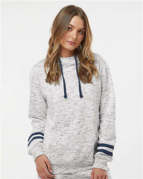 J. America 8674 White/ Navy — on model front