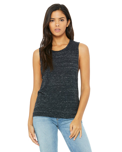 Women's Flowy Scoop Muscle Tank - Black Marble