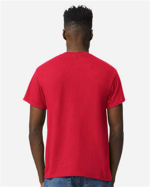 Gildan 8000 Scarlet Red — on model back