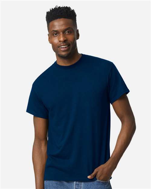 Gildan 8000 Dark Navy — on model front